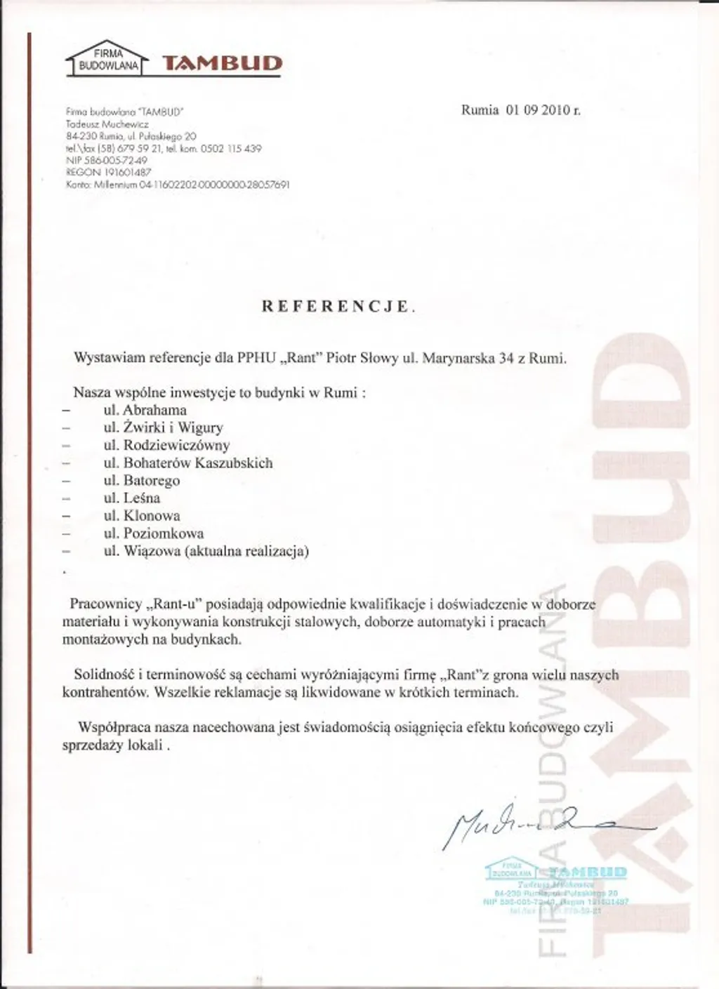 Referencje - certyfikat 03